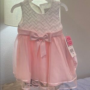 Rare Edition elegant white and pink baby girl dress 18 months size